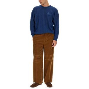 ETRO Cable Knit Crewneck Sweater Men BLUE Sweaters & Cardigans